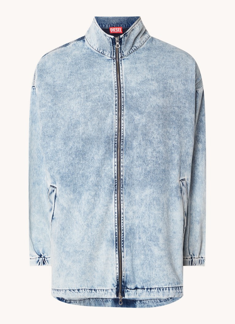 Giacca di jeans Diesel D-Krap-S1 con stampa sul retro.