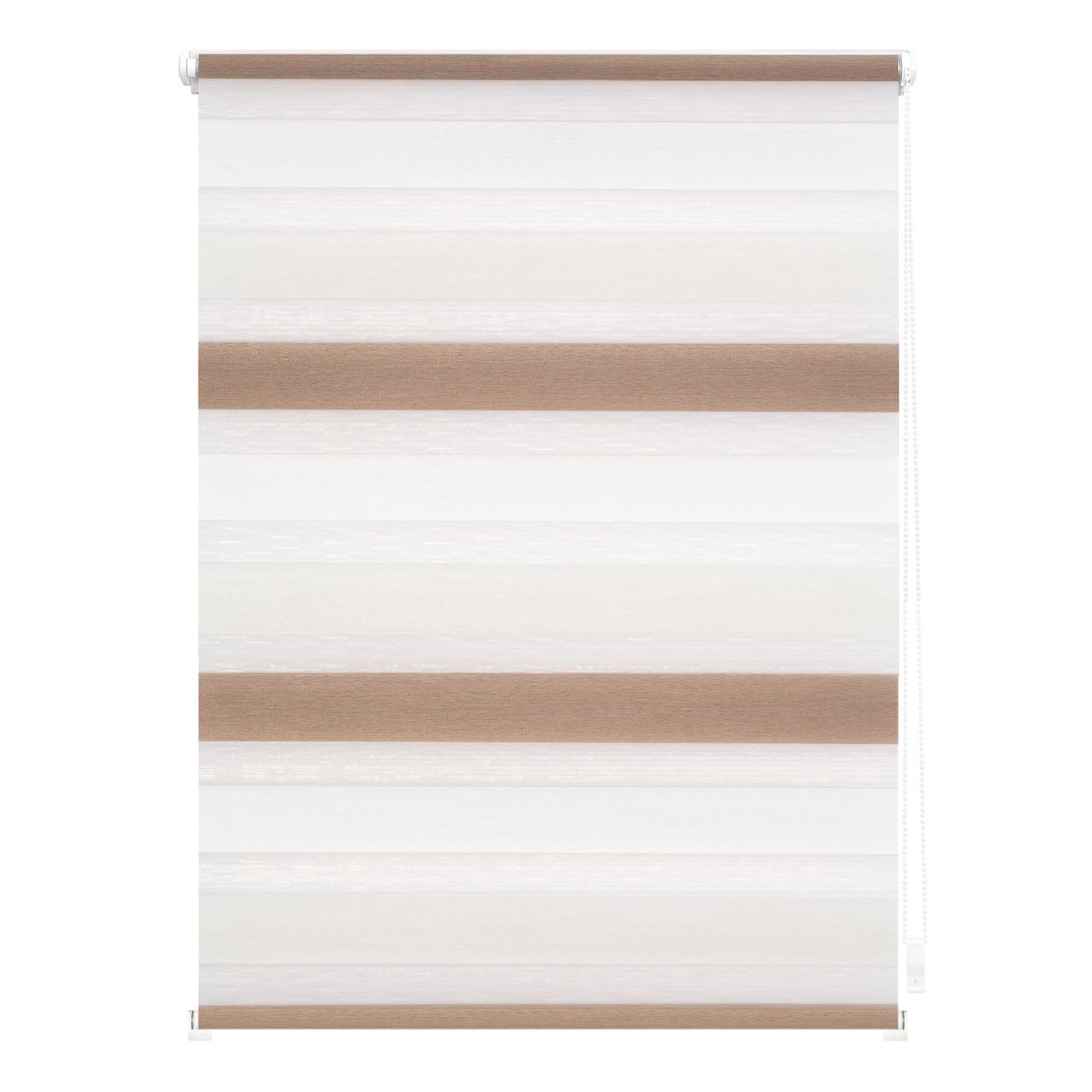 Lichtblick Duo-Rollo Klemmfix, ohne Bohren, Bunt - Creme - Weiß - Braun, 80 x 150 cm (B x L)