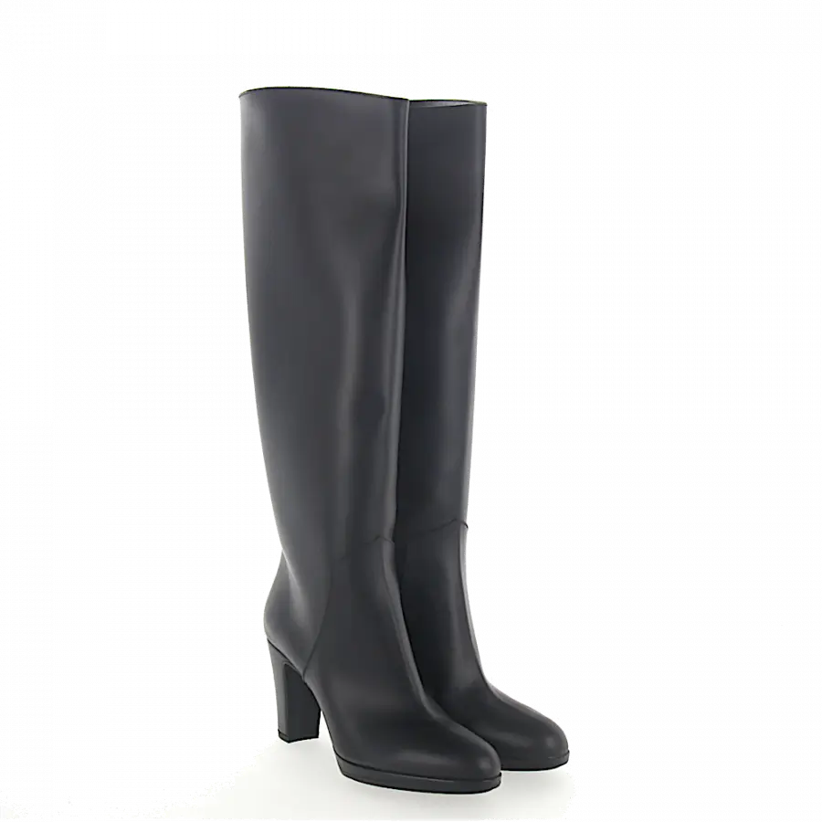 Sergio Rossi - Stiefel Schwarz Glattleder schwarz - schwarz