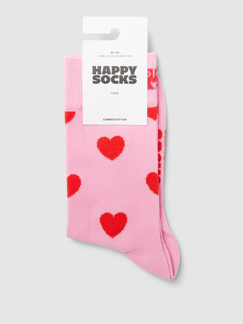 Socken mit Motiv-Print Modell 'Heart' in rosa