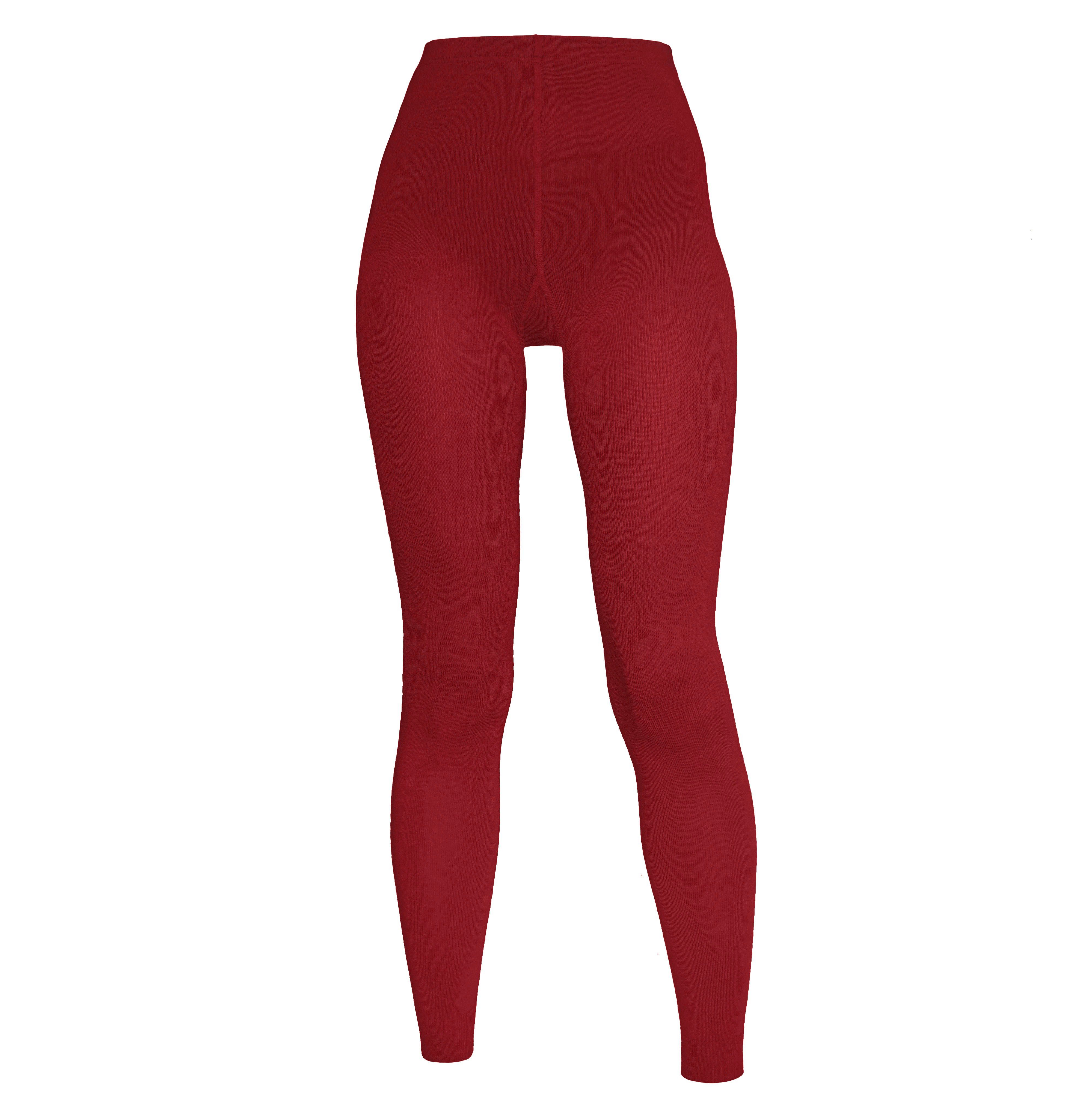 WERI SPEZIALS Strumpfhersteller GmbH Leggings Damen Leggings >>Einfarbig: Rot<< aus Baumwolle