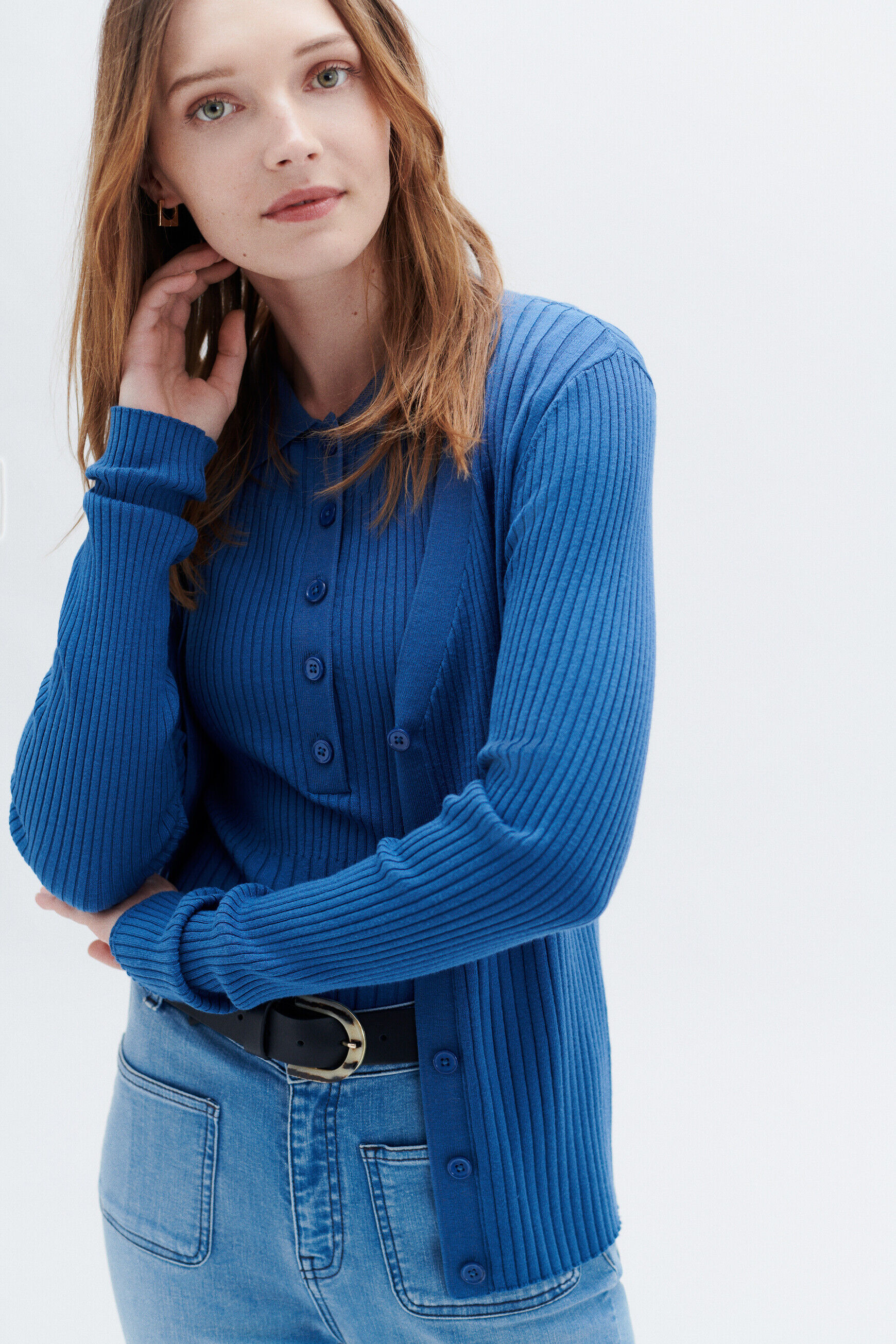 Gilet marine denim stone femme