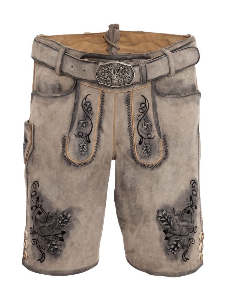 MADDOX Lederhose KAUTSEE in grau günstig kaufen