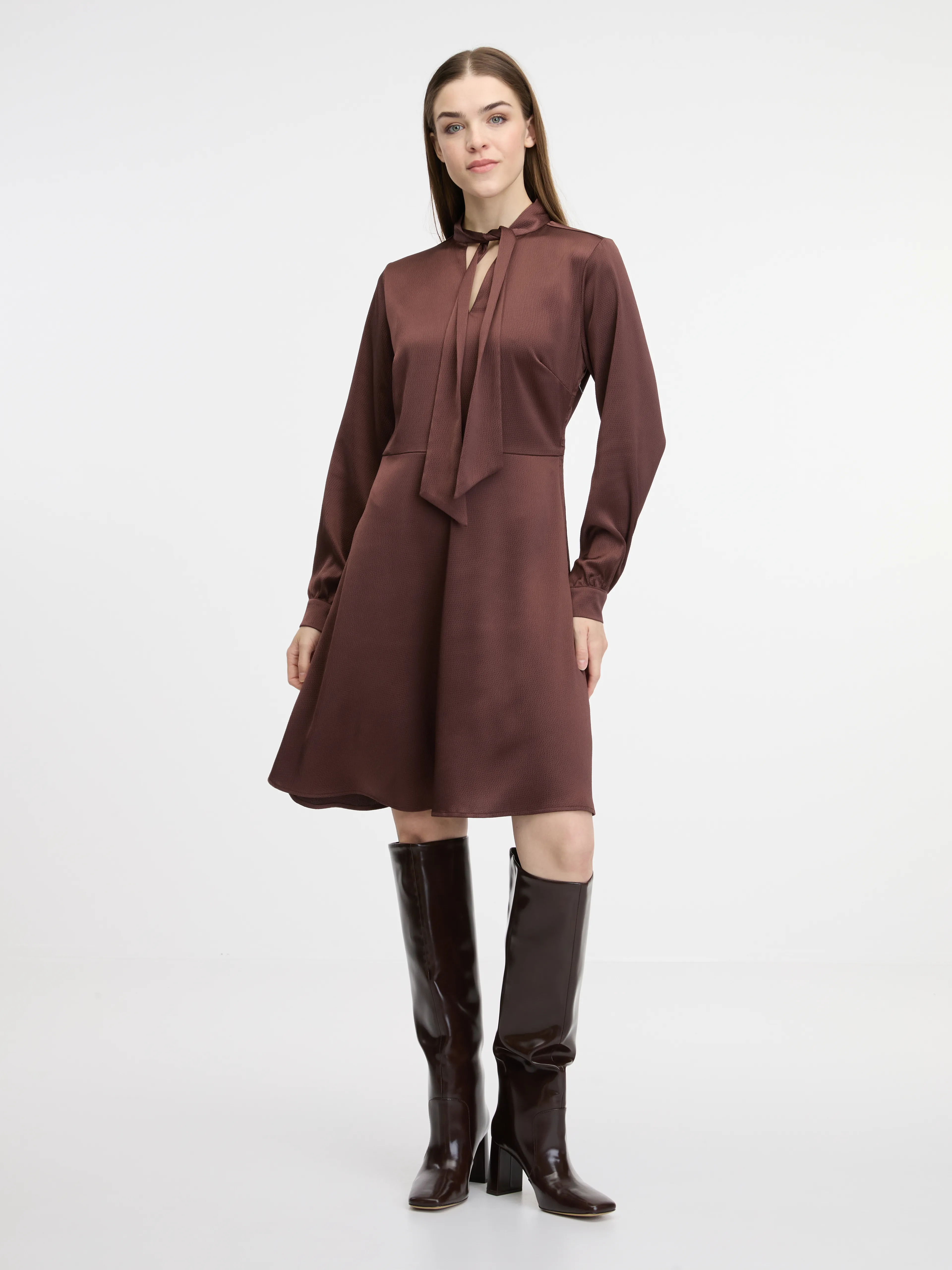 Braunes knielanges Damenkleid ORSAY