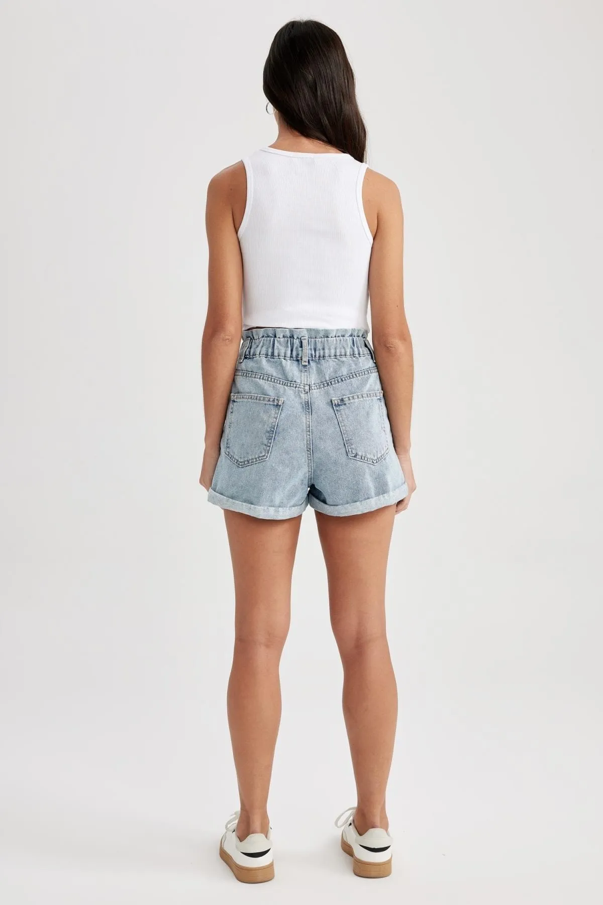 DeFacto  Paperbag-Jeansshorts mit umgeschlagenem Bein A2611ax23sm