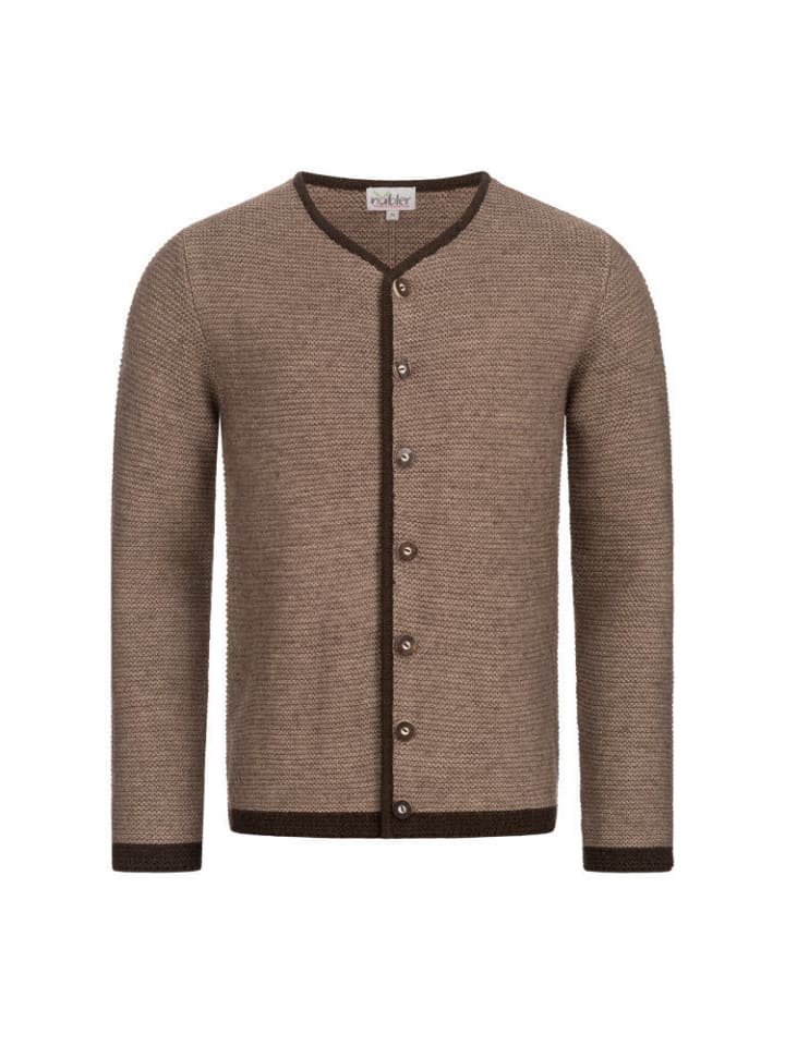Nübler Trachtenstrickjacke Langarm Ignaz in braun günstig kaufen