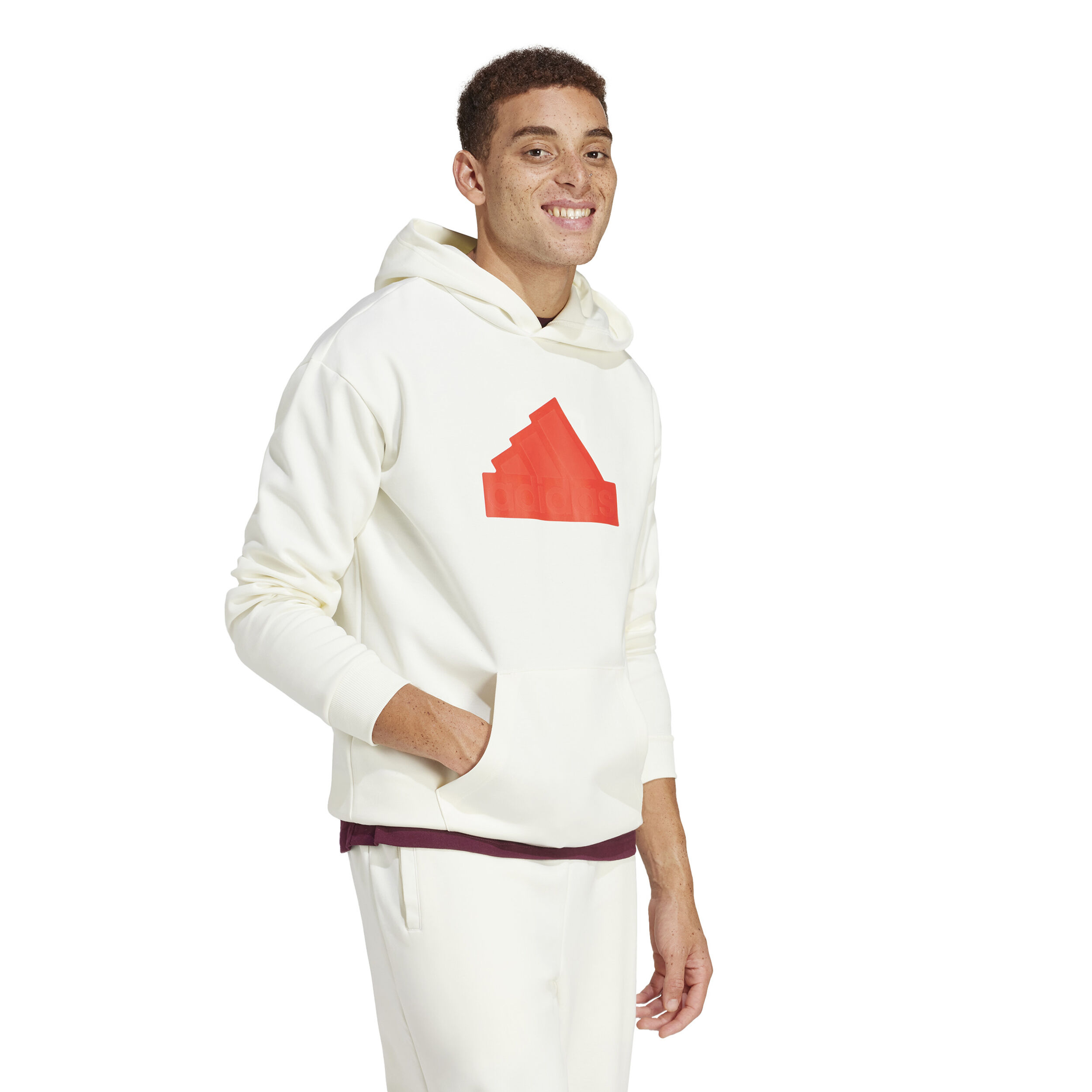 Future Icon Badge Of Sport Hoody Herren - Creme, Rot