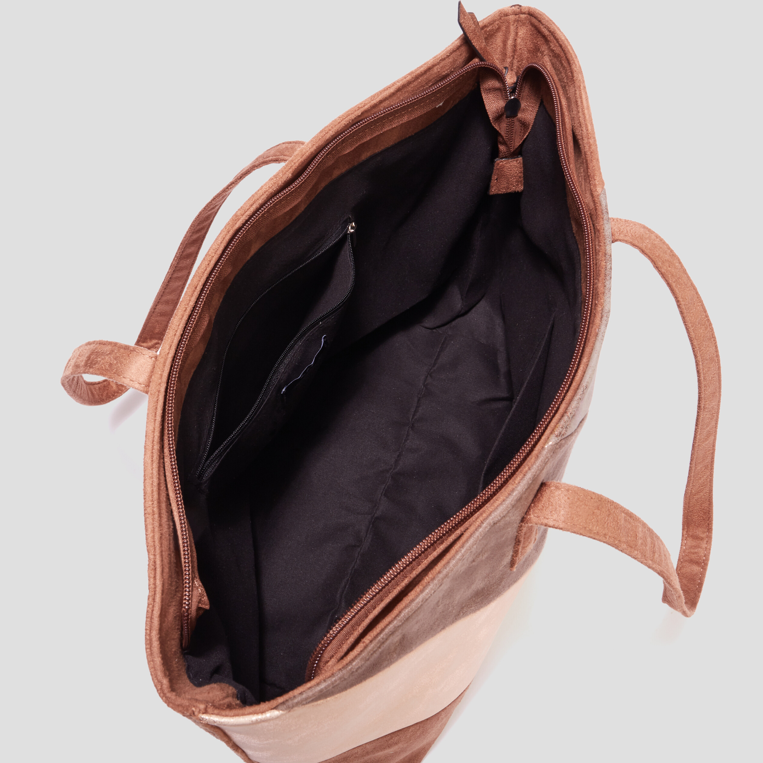 Sac shopper rectangulaire porté-épaule marron femme | La Halle