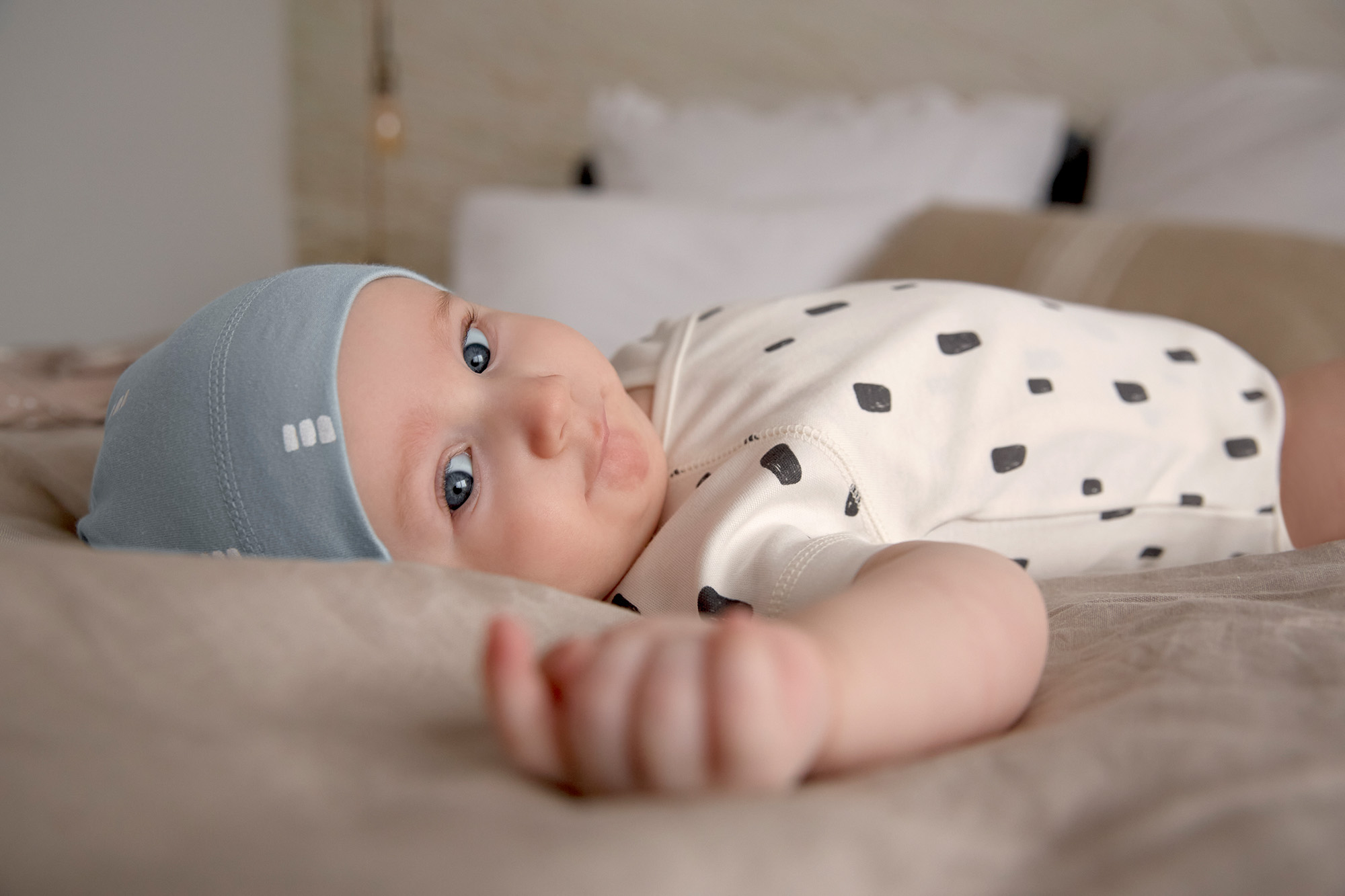 Baby Wickelshirt - Bio Baumwolle, Bricks Milky