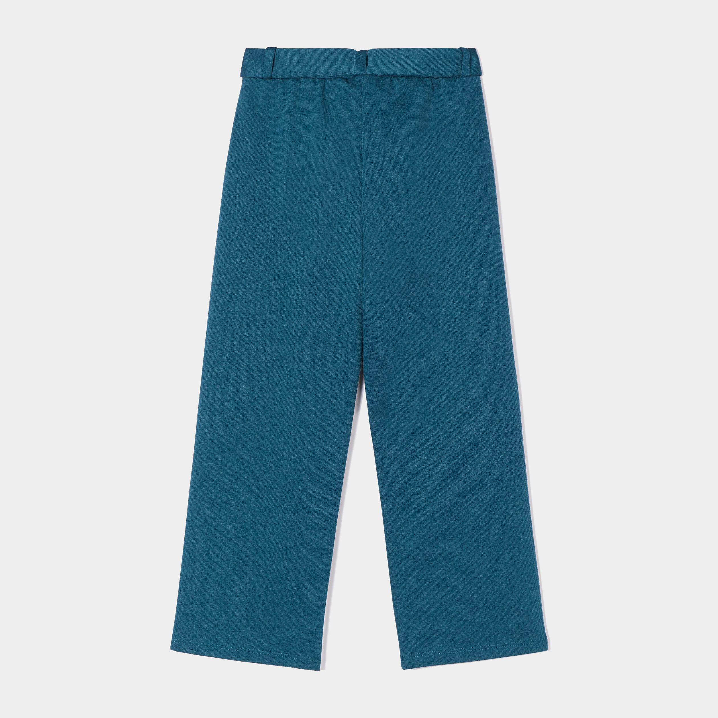 Pantalon jambe large avec ceinture vert foncé fille | La Halle