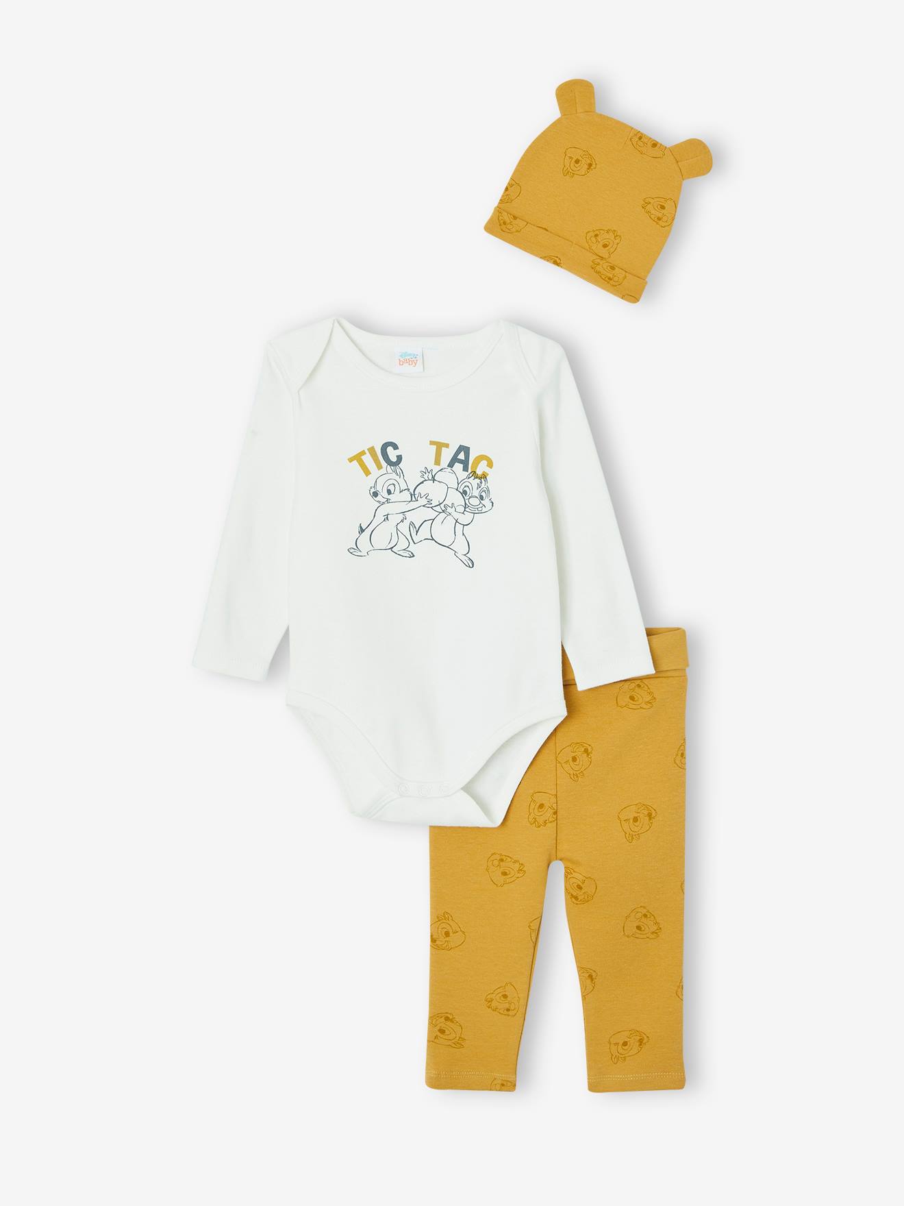 Disney Baby-Set Disney Animals: Body, Leggings & Mütze - senfgelb
