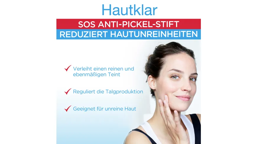 Garnier Skin Active Hautklar SOS Anti-Pickel-Gel-Stift: Trocknet Pickel in 5 Stunden aus und mildert Hautunreinheiten 10 ml