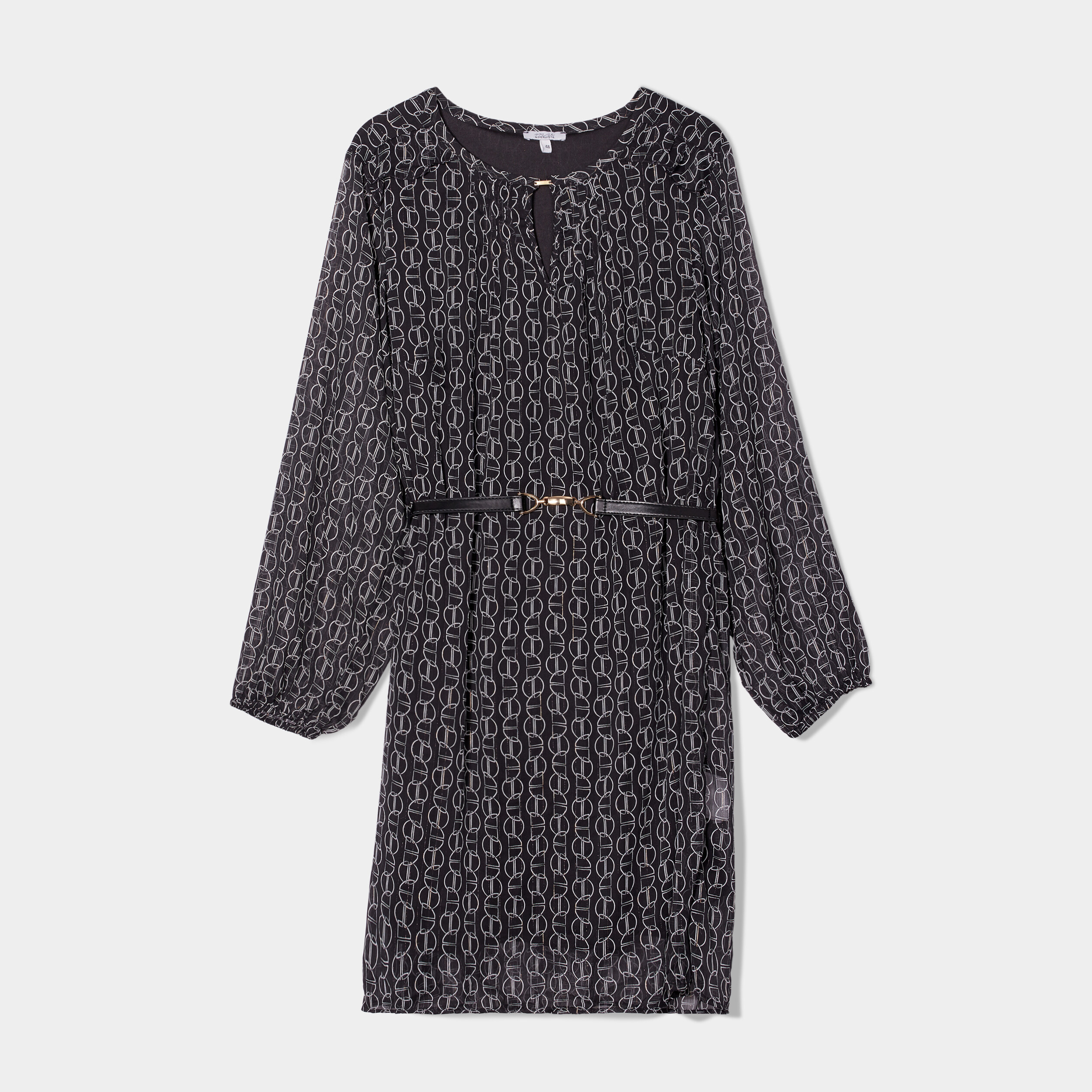 Robe fluide à encolure goutte noir femme grande taille | La Halle
