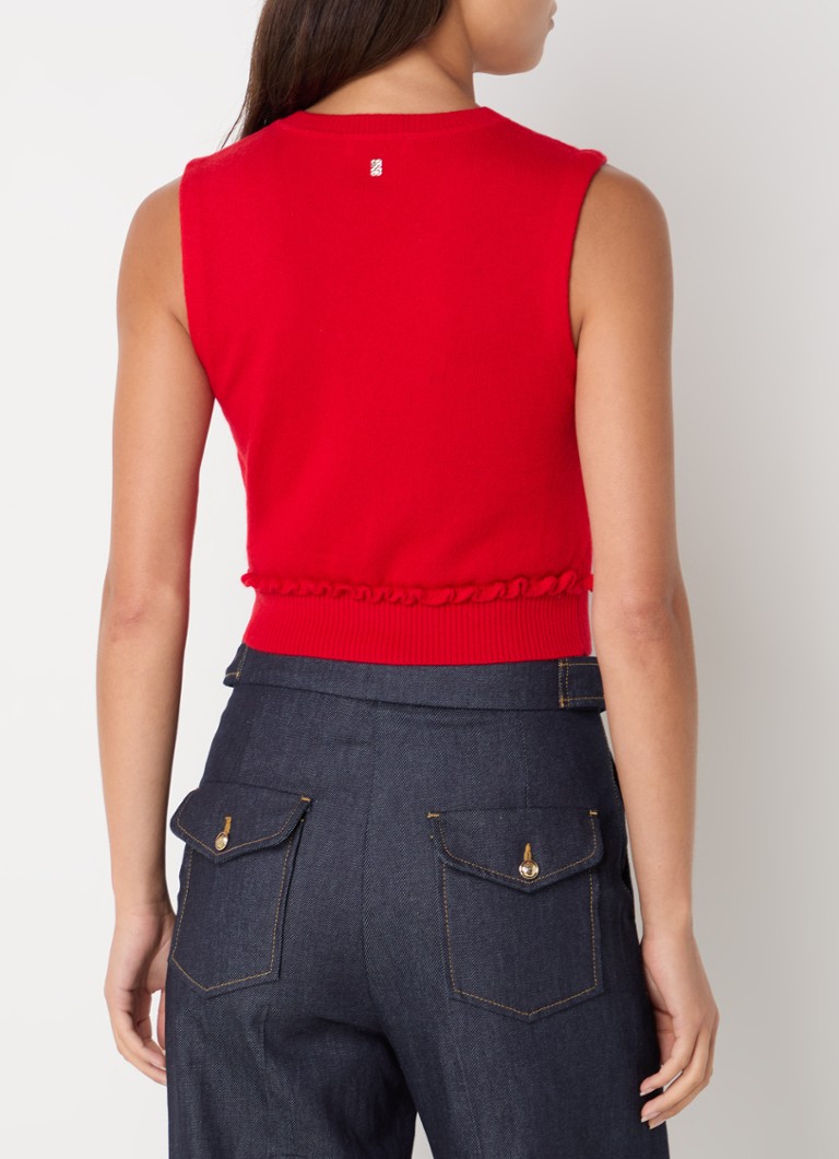 Sandro Fine-knit cropped top in cashmere wool blend