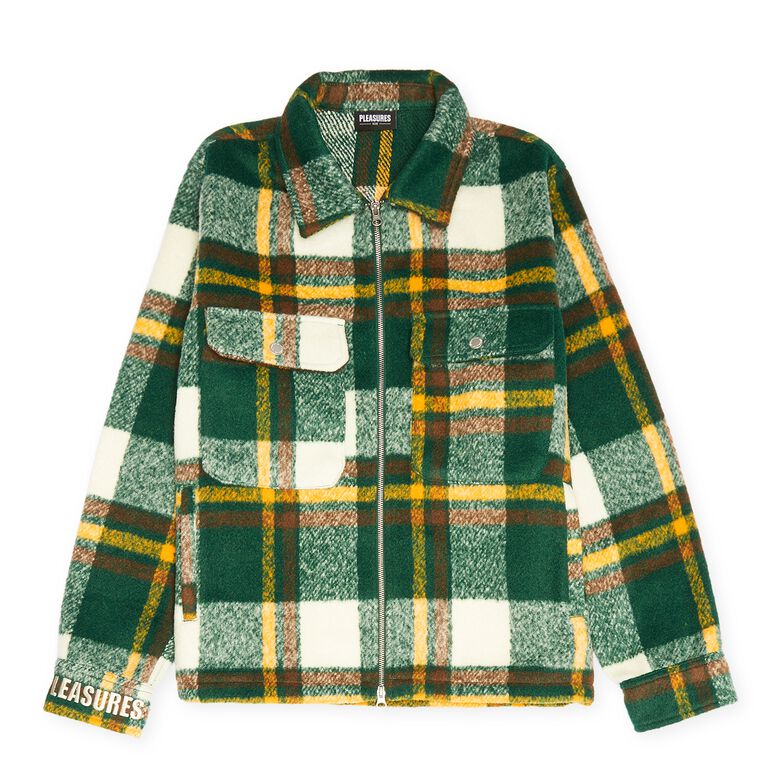 Pleasures Folklore Plaid Work Jacket green