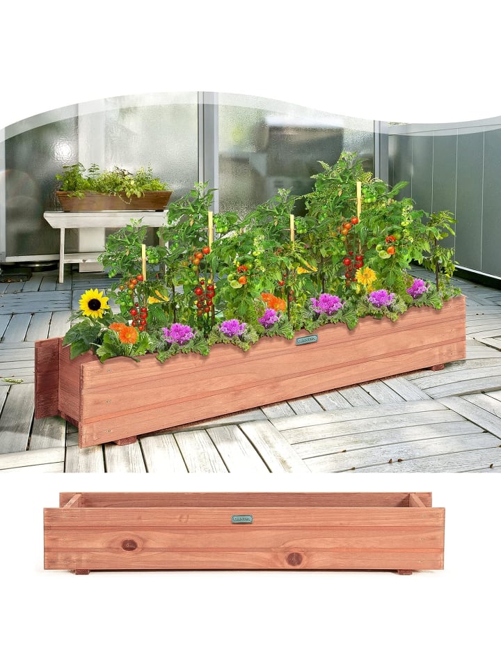 COSTWAY Hochbeet 91,5x18x16cm in Braun günstig kaufen onesize