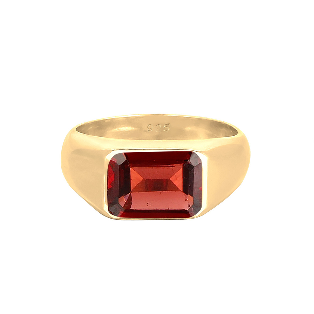 Elli PREMIUM Elli PREMIUM Bague PREMIUM-Cachet Classique Bague Femme-Plaqué Or Argent (925/100 Bague