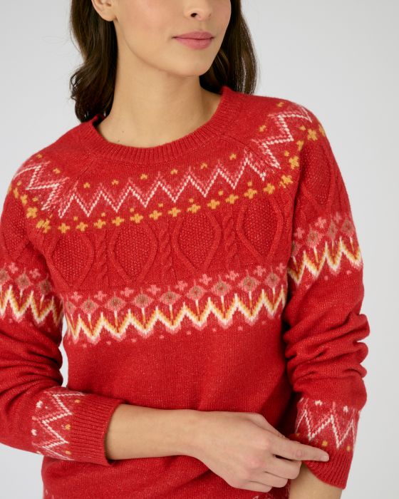 Pull chaud jacquard et torsades Thermolactyl