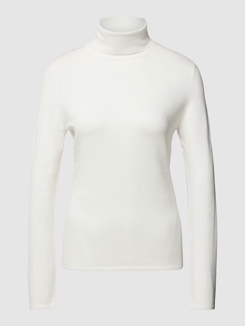 Strickpullover mit Rollkragen in weiß