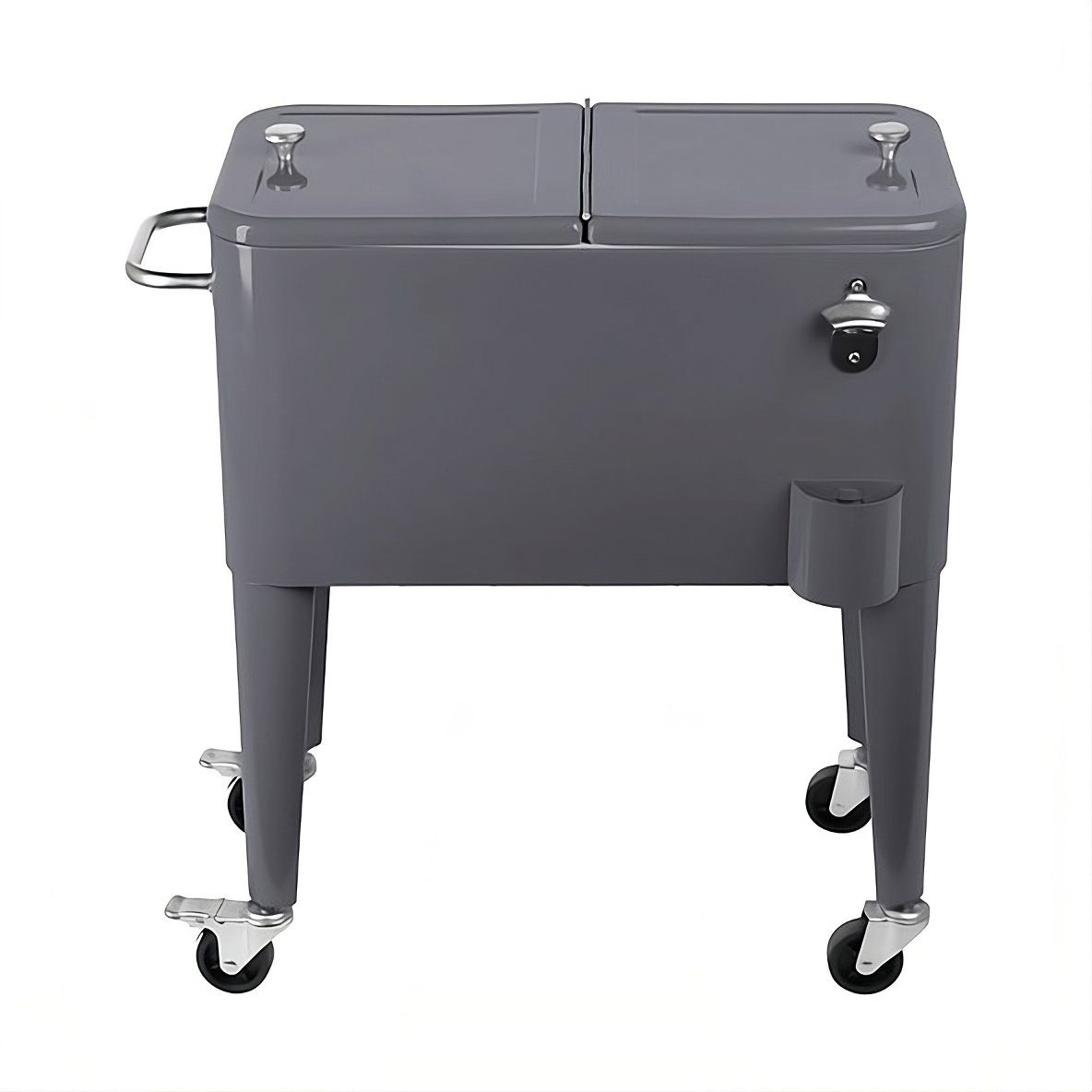 boho living® Trolley-Kühlbox RetroChill, 57 l, mit Flaschenöffner, Griff und feststellbaren Rollen