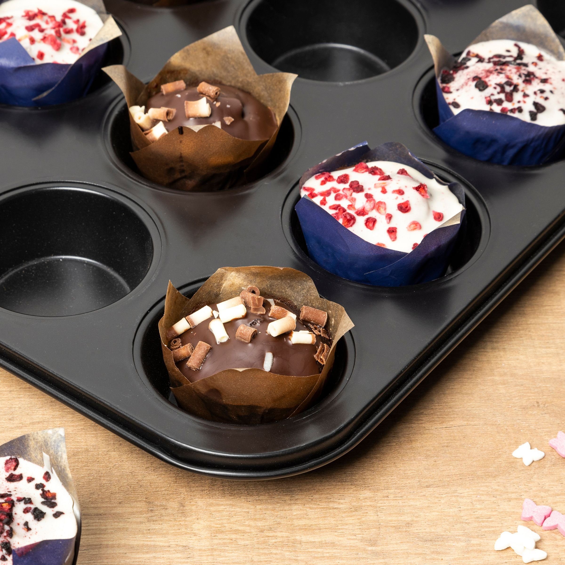Gravidus Muffinform 12er Muffinform Muffin Form Backform 12 Loch Antihaftbeschichtet