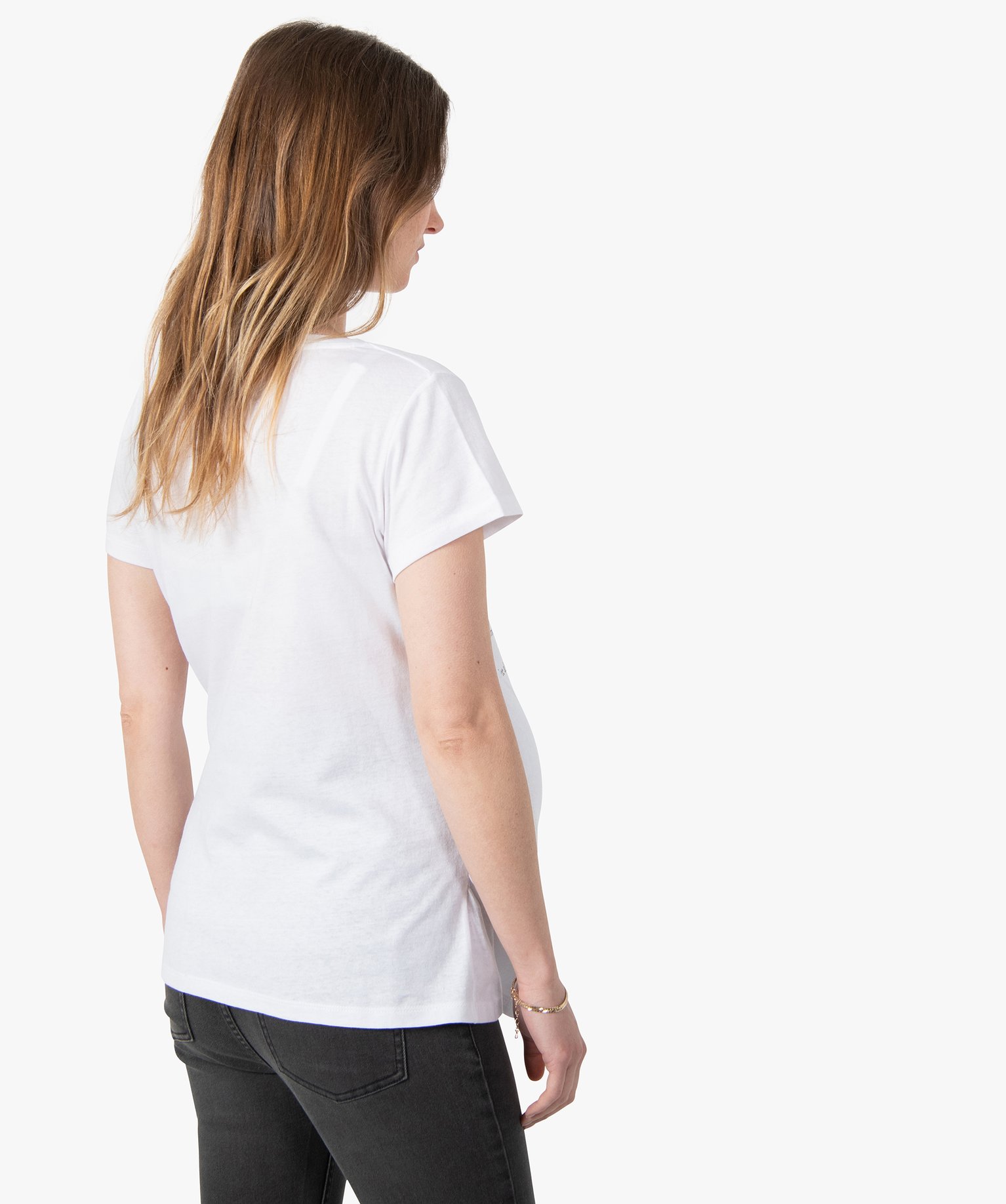 Tee-shirt de grossesse avec inscription XXL blanc | GEMO