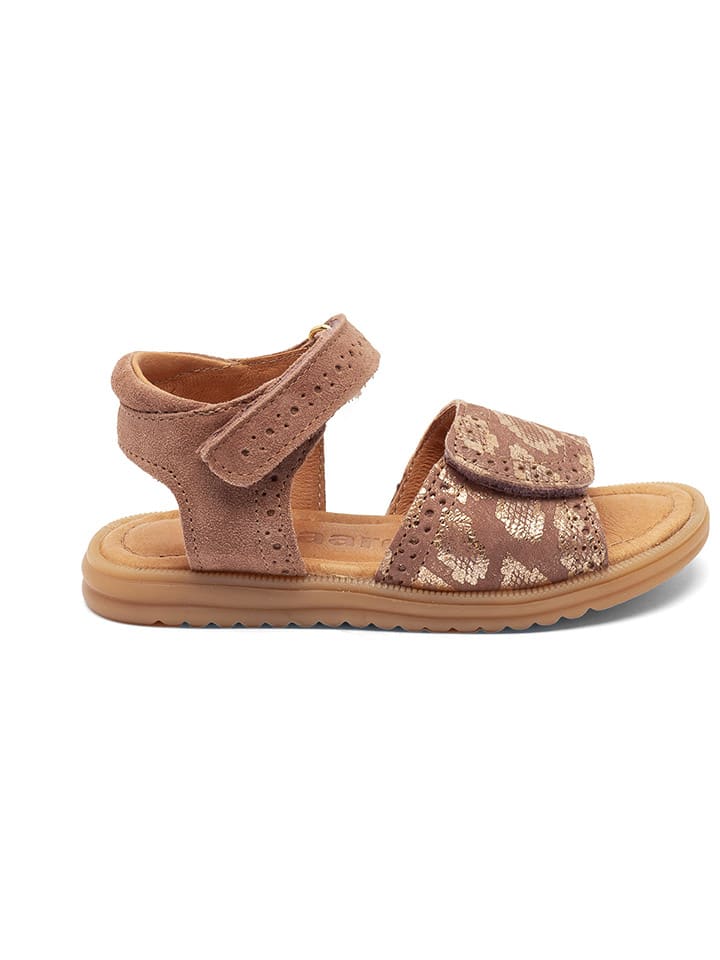 bisgaard Leder-Sandalen in Hellbraun/ Gold günstig kaufen