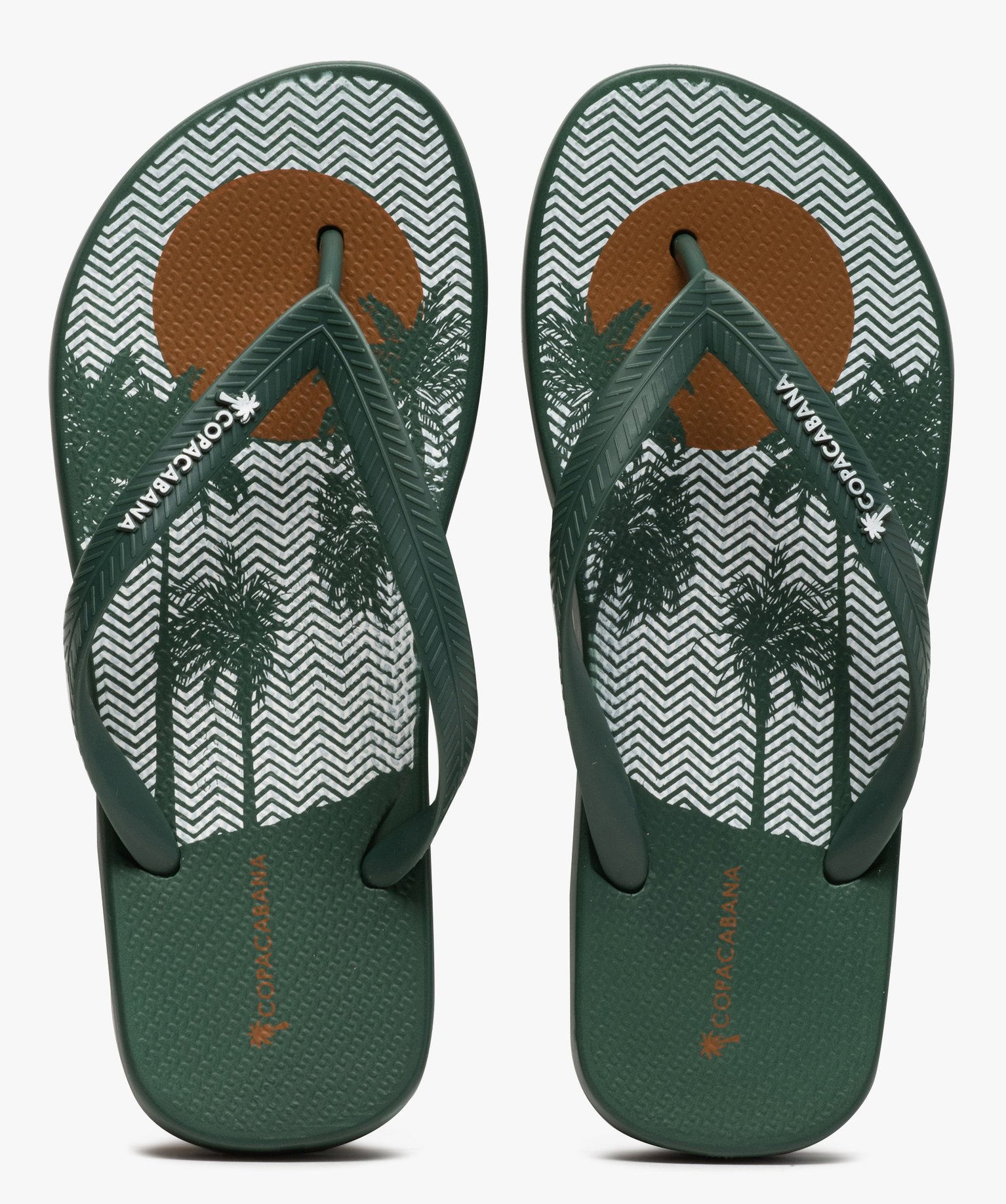 Tongs homme à semelle imprimée - Copacabana vert | GEMO