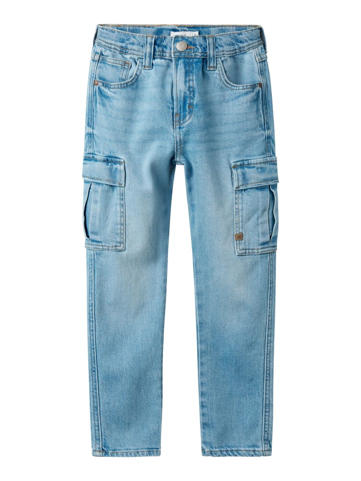 name it Cargojeans NKMSILAS TAP CARGO JEANS 6650-AZ in light blue denim günstig kaufen