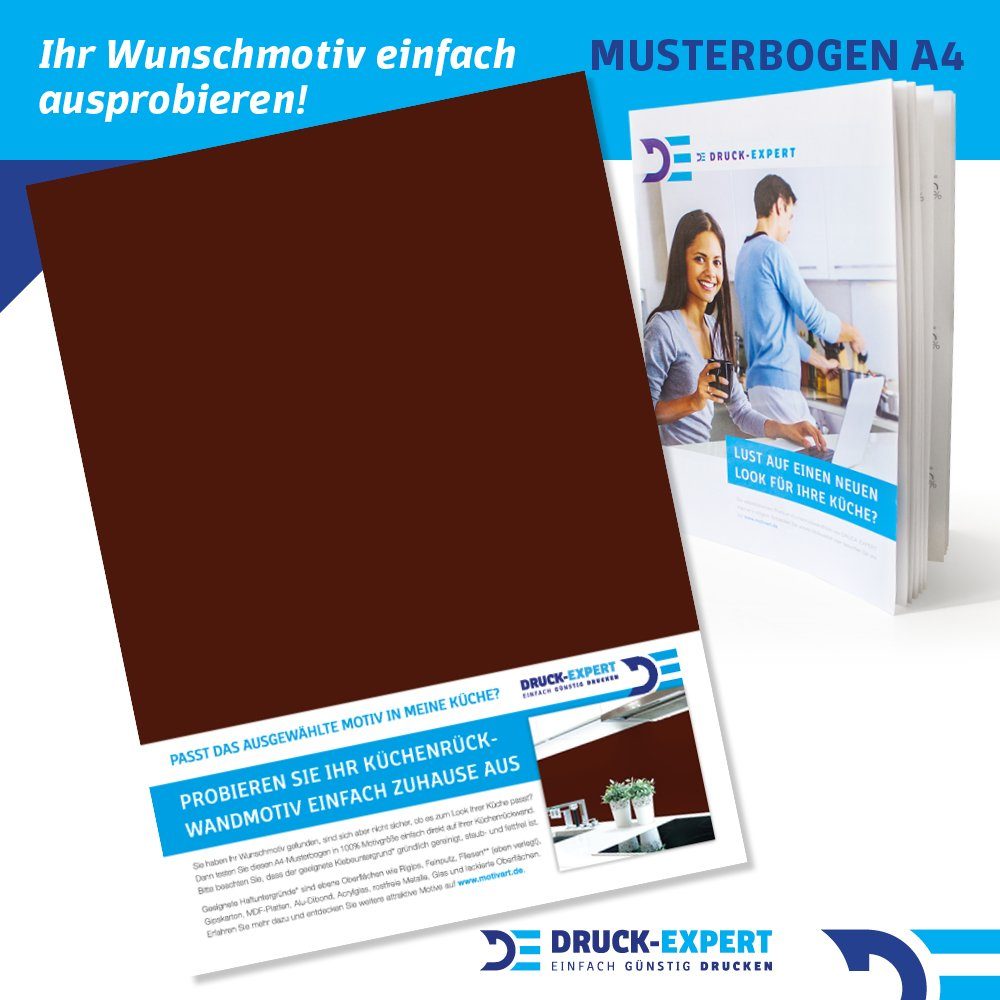 DRUCK-EXPERT Küchenrückwand Küchenrückwand Rottöne Unifarben Premium Hart-PVC 0,4 mm selbstklebend