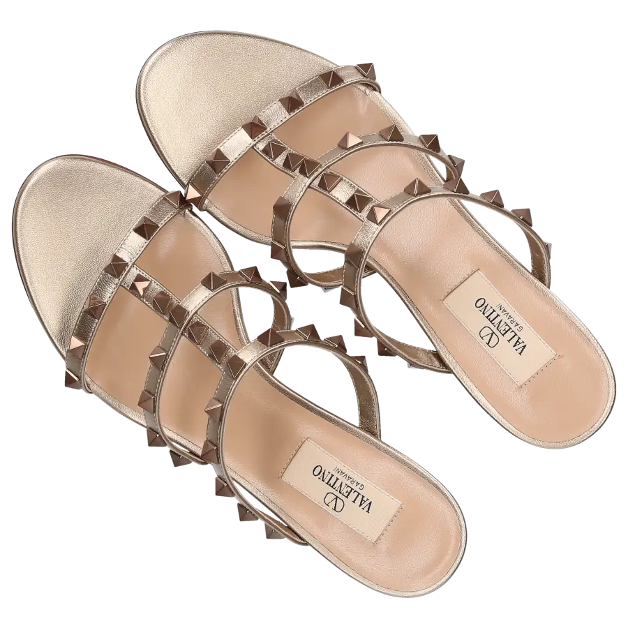Valentino Garavani - Sandalen ROCKSTUD Kalbsleder - bronze