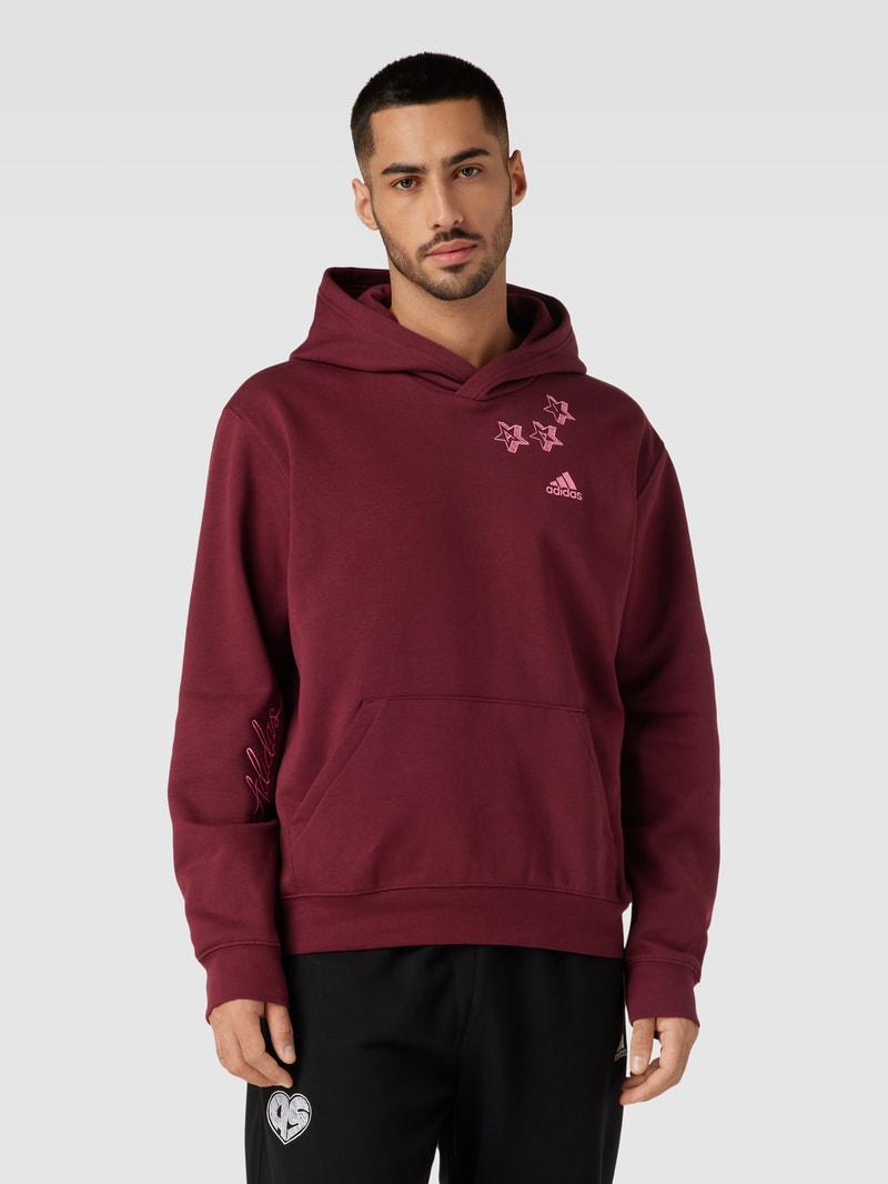 Hoodie mit Känguru-Tasche in bordeaux rot