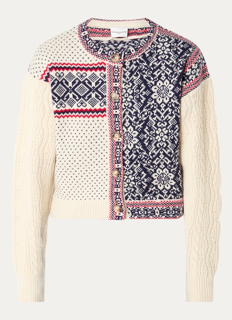 Claudie Pierlot  Mathias kabelgebreid vest van wol met ingebreid patroon