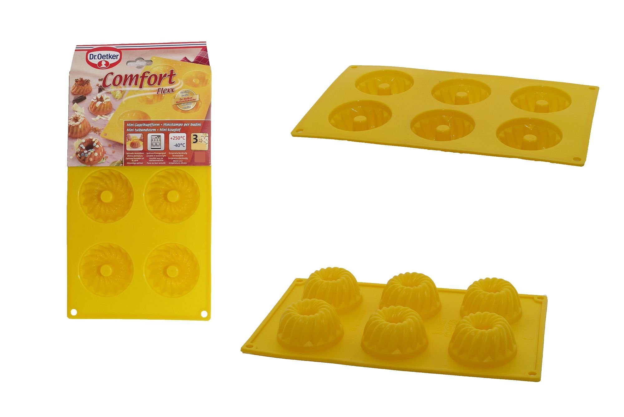 Dr. Oetker Silikonform Dr. Oetker Silikon 6er Mini Gugelhupfform Formidabel Gelb Muffin