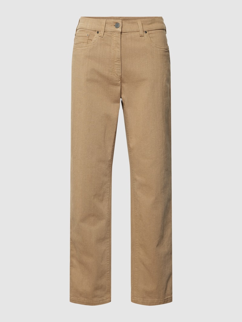 Straight Fit Jeans im 5-Pocket-Design Modell 'Greta' in beige