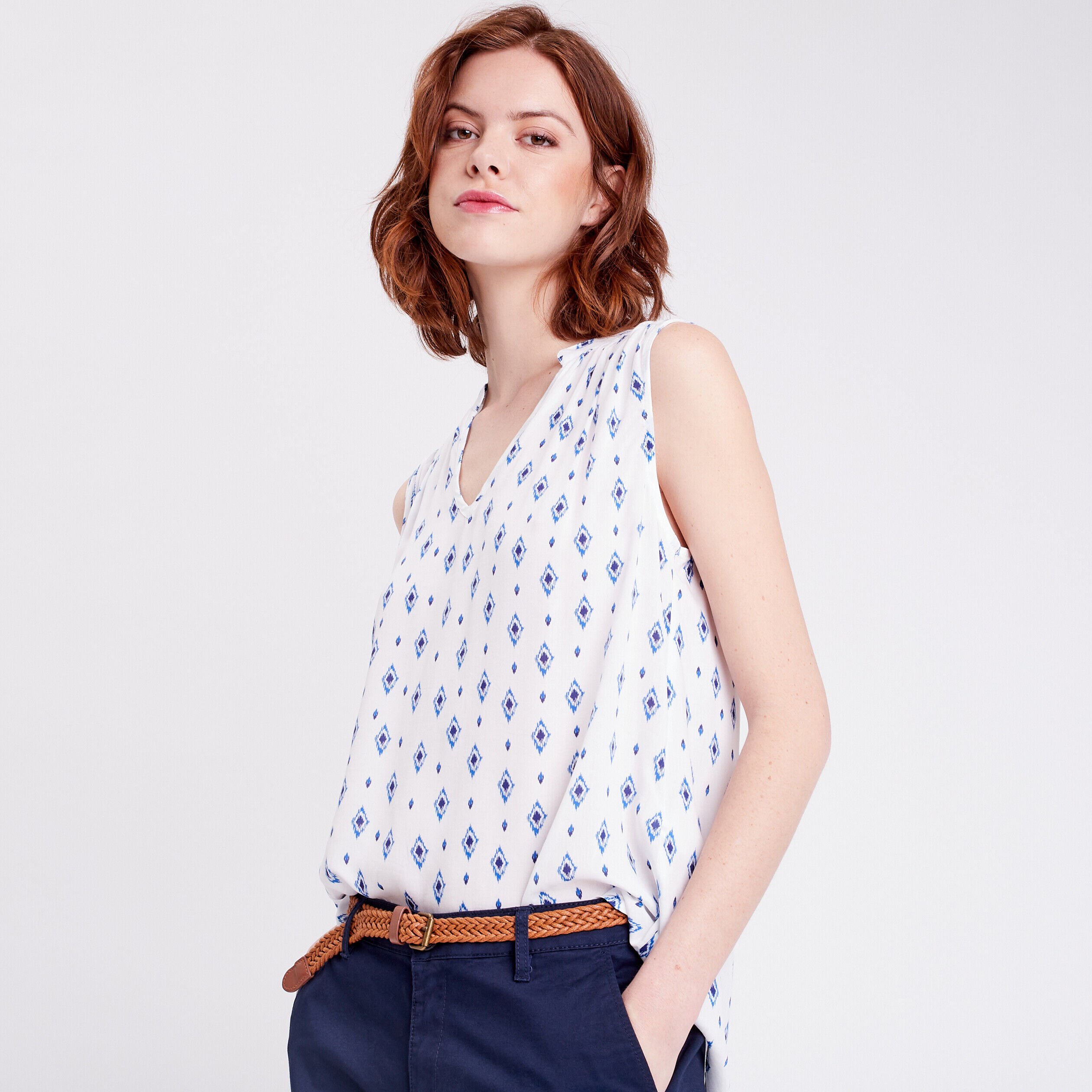 Blouse sans manches blanc femme | Cache Cache