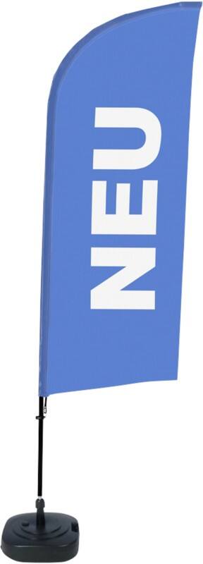 SHOWDOWN Strandflagge Neu Windform Blau 330 x 89 cm Einzel Aluminium