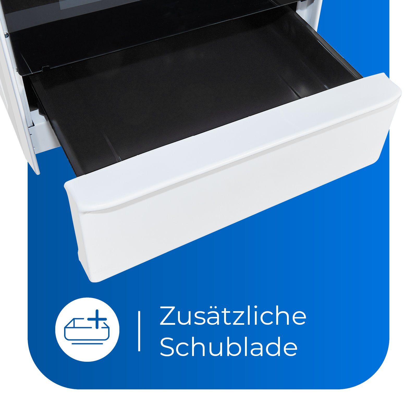 exquisit Elektro-Standherd ECM 5-4 BZ, Grill, Umluft, 2-Kreisbräter & Bräterzone ideal für flexibles Kochen
