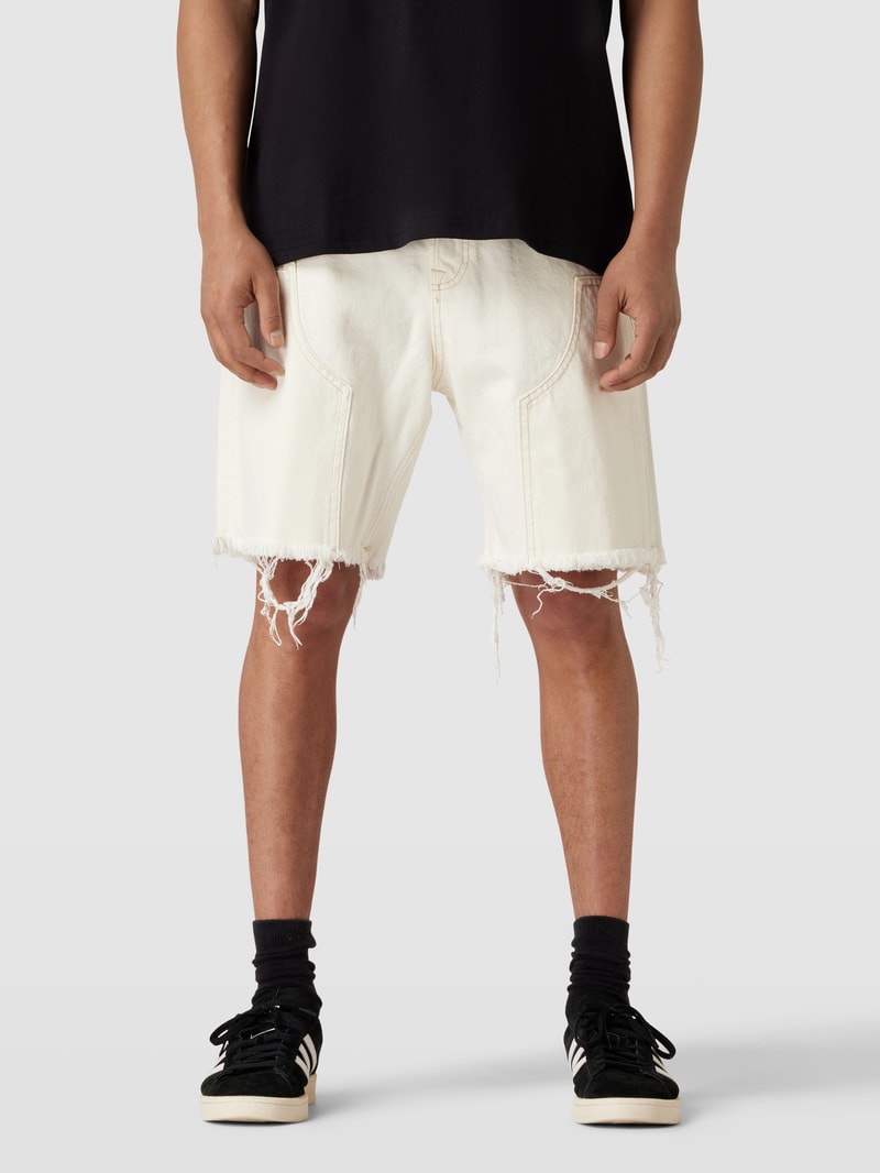 Jeansshorts mit ausgefransten Abschlüssen Modell 'TONY' in ecru