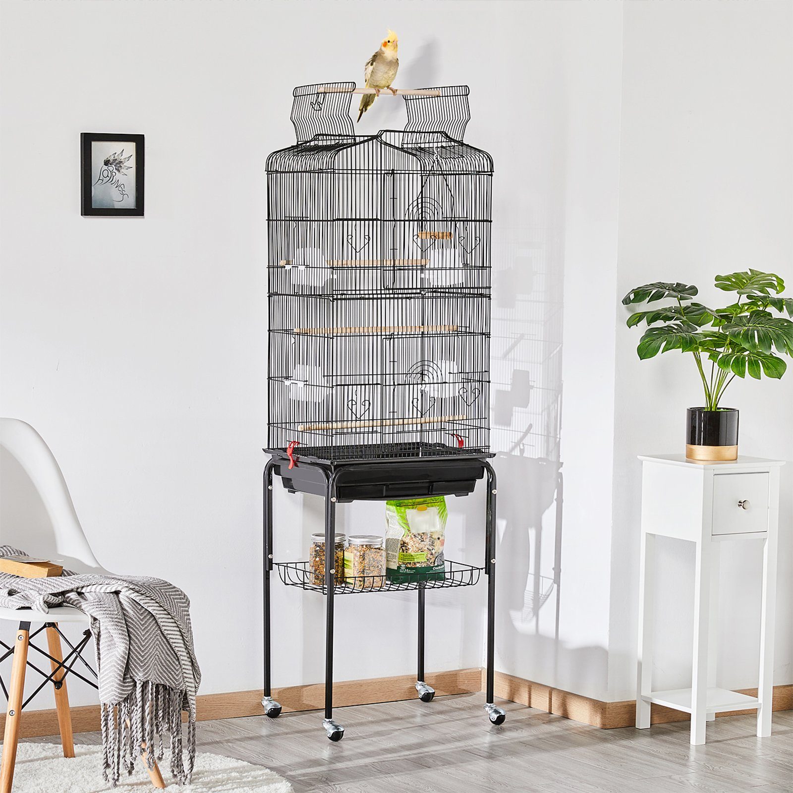 Yaheetech Vogelkäfig, Vogelbauer Vogelvoliere Käfig Vogelhaus