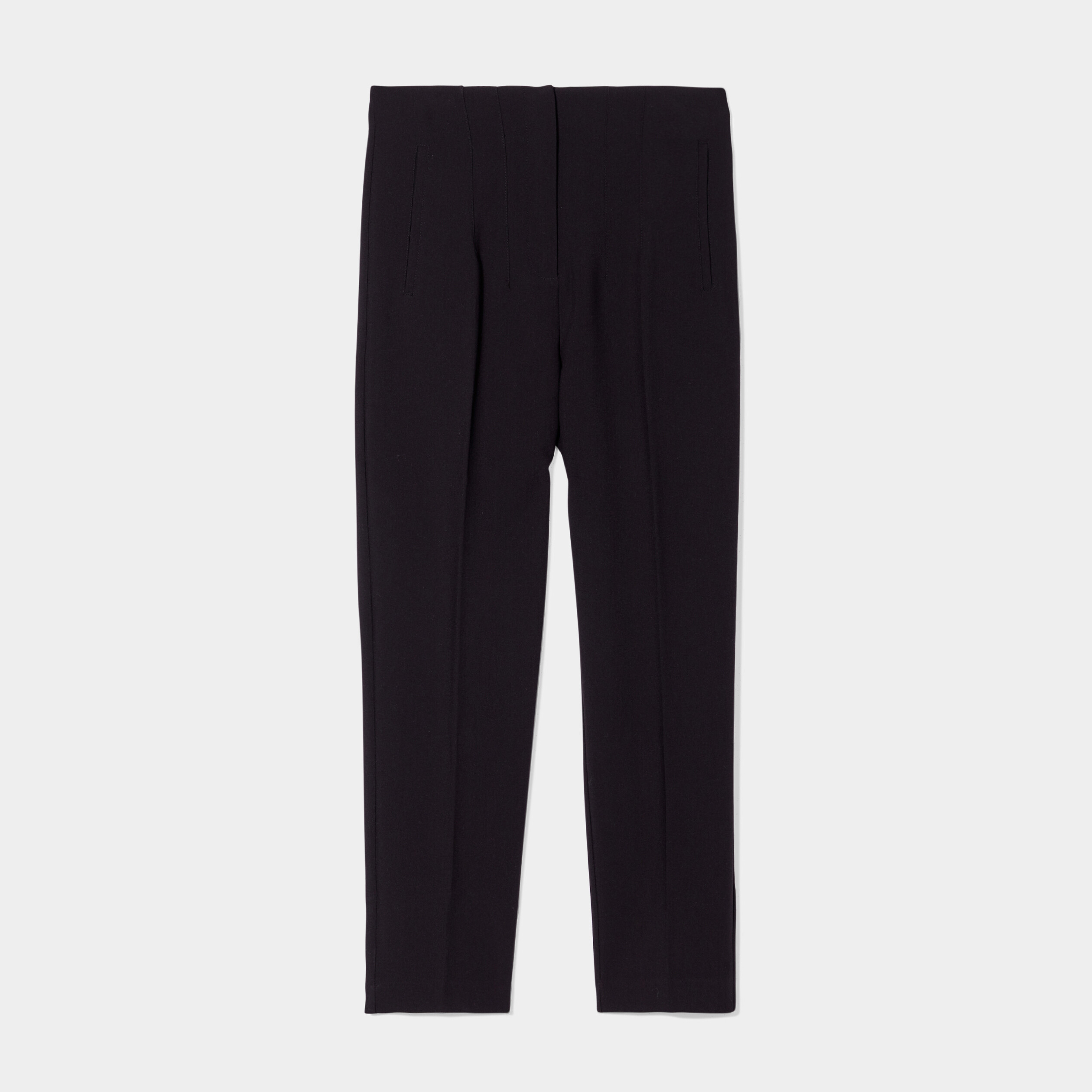 Pantalon city droit à pinces noir femme | La Halle