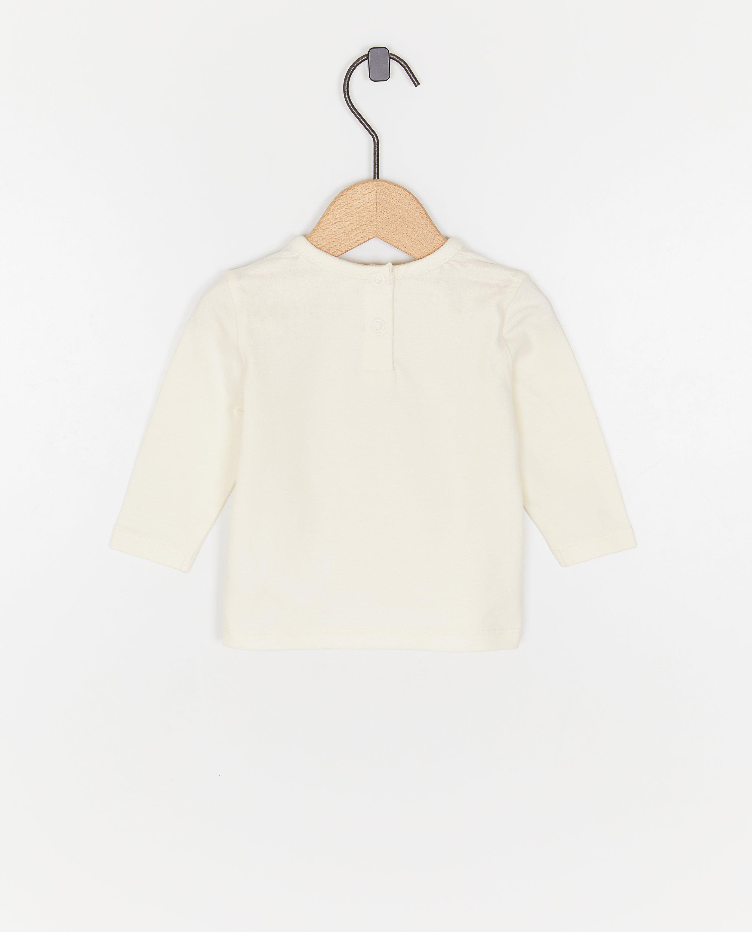 Tricou cu mânecă lungă pentru nou-născuți 50-68 cu litere albe