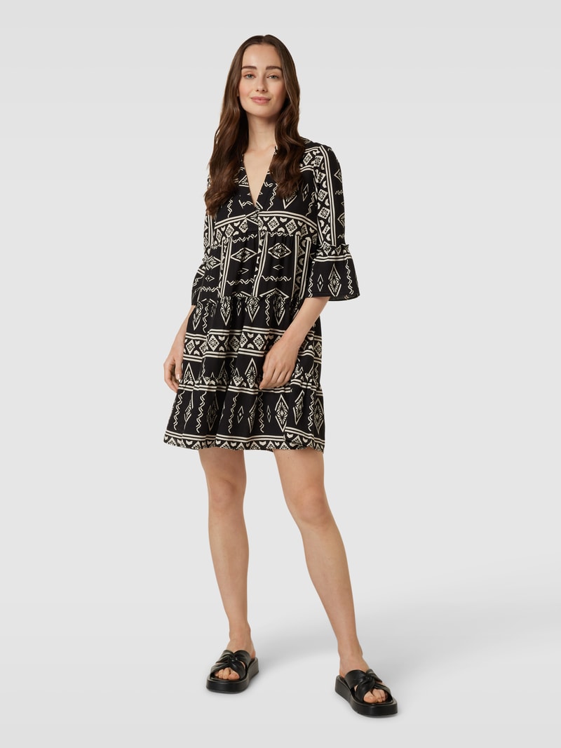 Minikleid mit Allover-Print Modell 'DICTHE' in schwarz