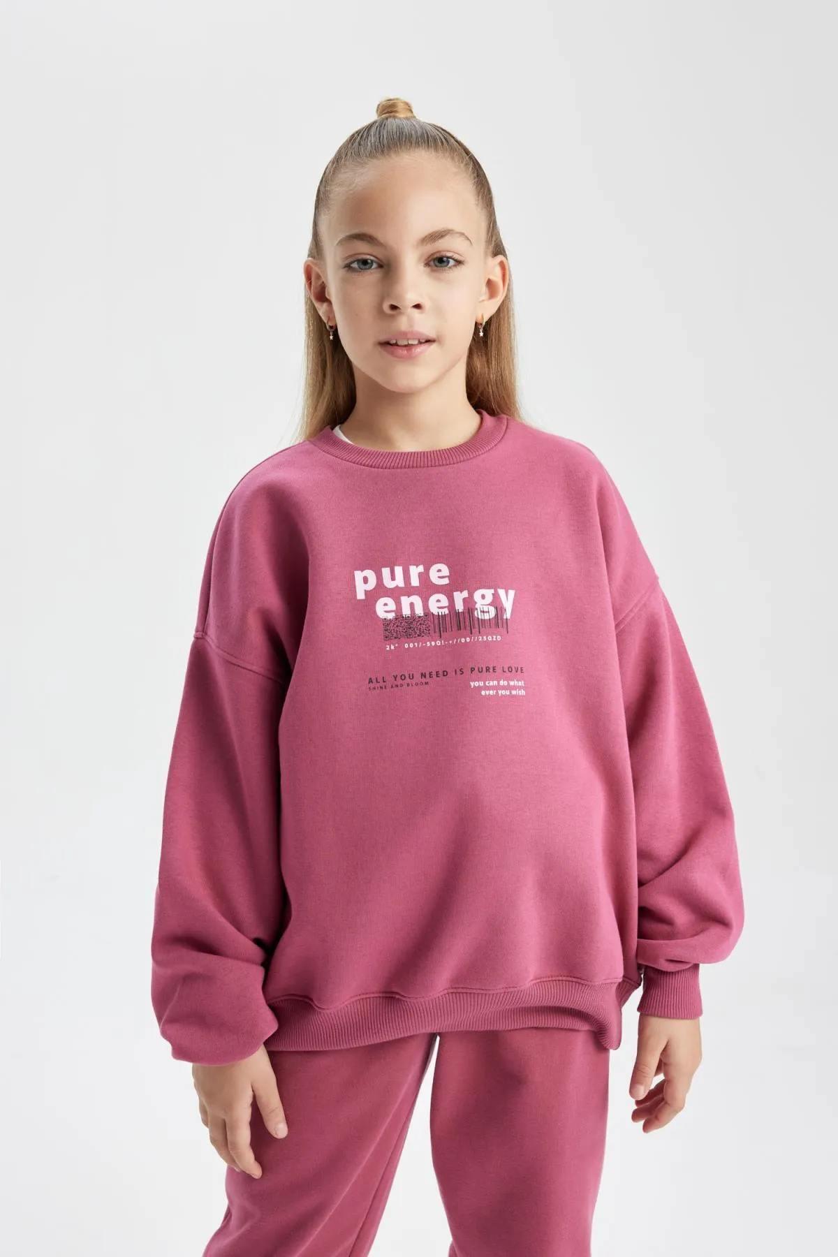 DeFacto  Dickes Mädchen-Sweatshirt in Oversize-Passform mit Rundhalsausschnitt und weicher, flauschiger Innenseite