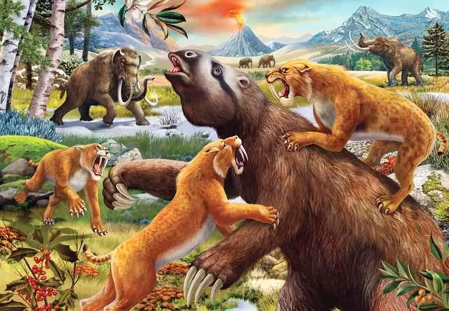 Kinderpuzzle ab 4 Jahren - Wilde Urzeittiere - 24 Teile