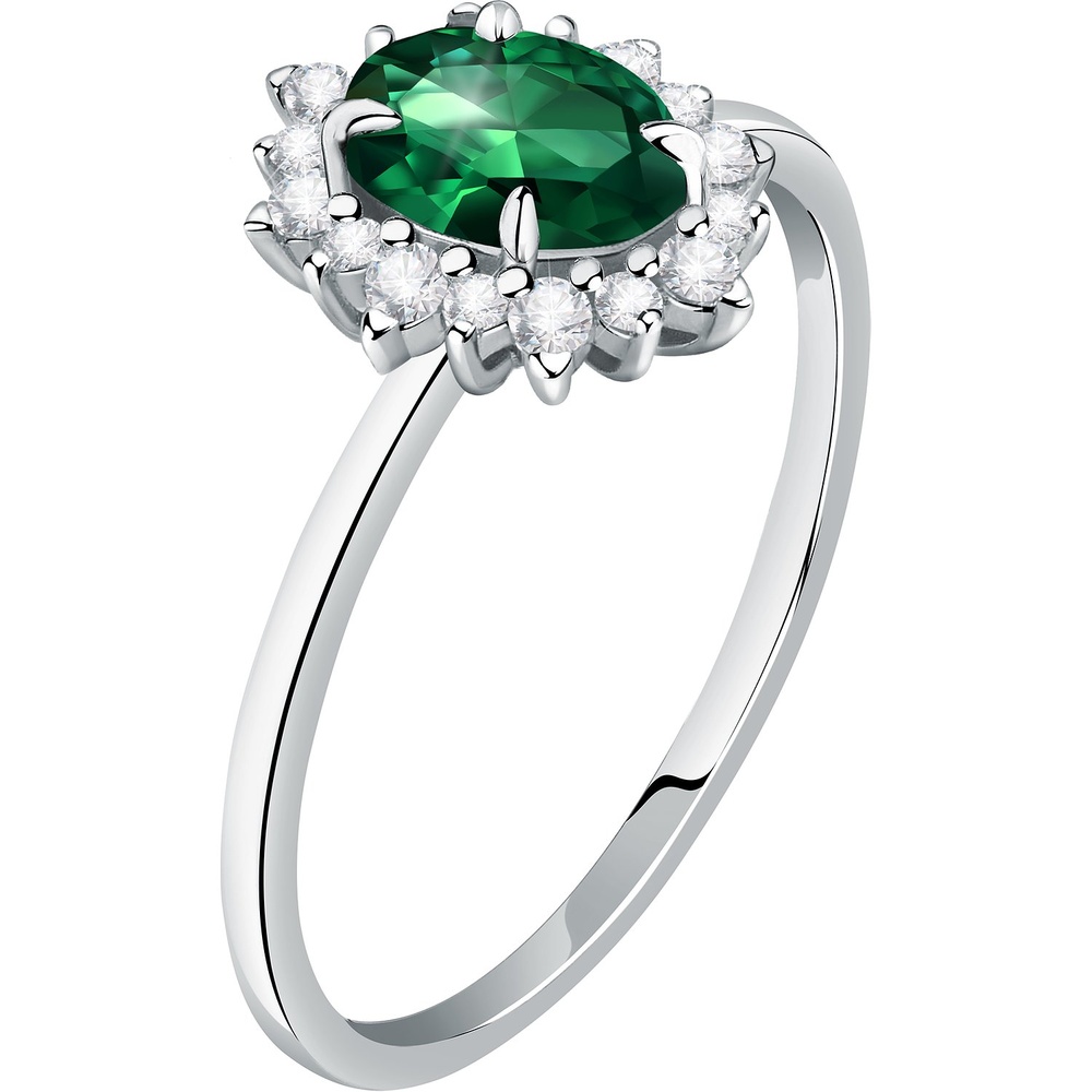 Live Diamond Bague pour femme 375 Or blanc recyclé vert Bague
