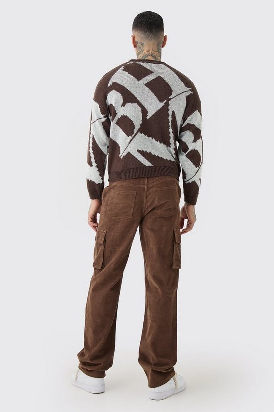 Tall lockere Cord-Cargohose