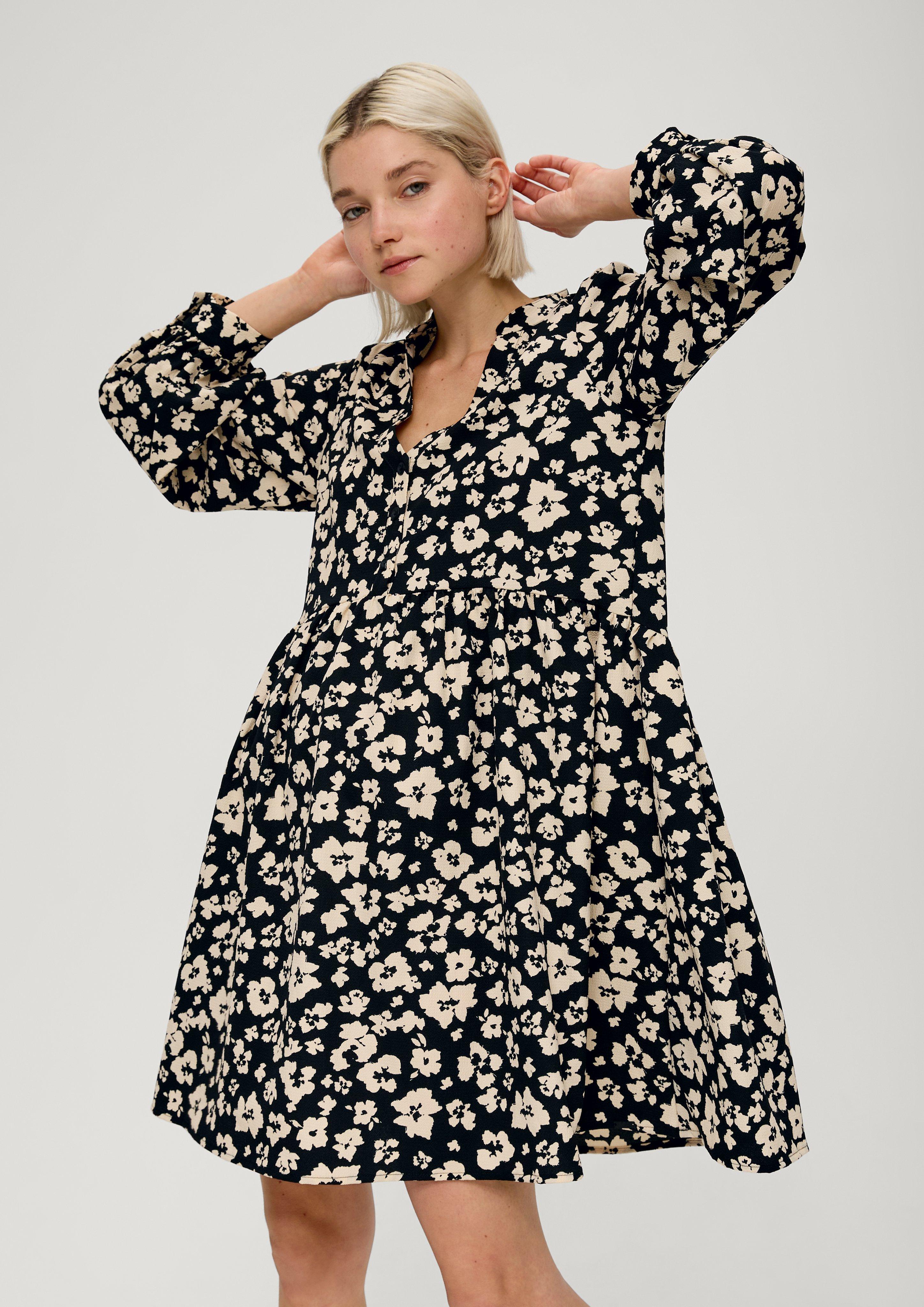 Crêpe-Kleid mit Allover-Print  2133453-99A0