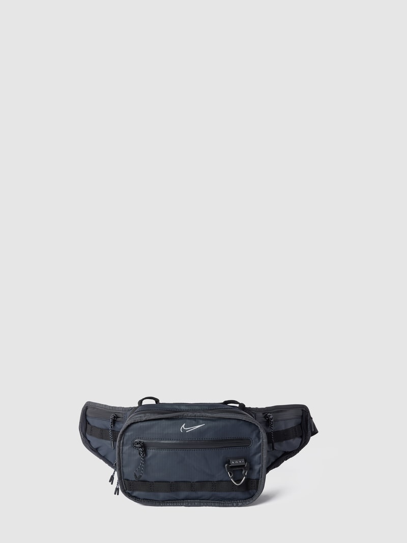 Bauchtasche mit Logo-Print in silber