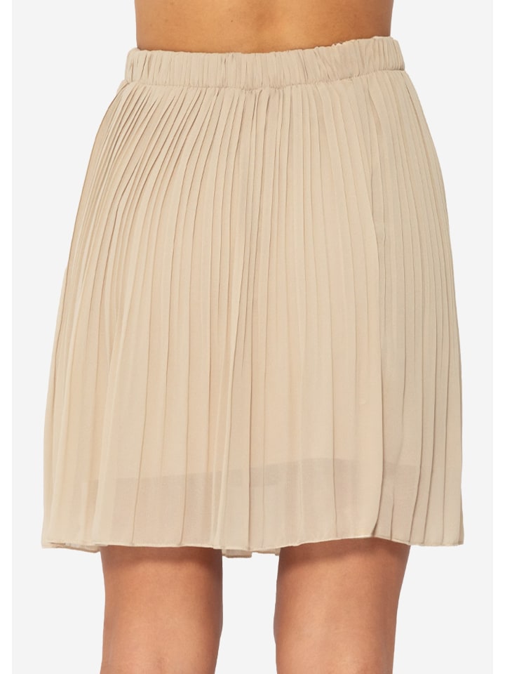 SASSYCLASSY Plissée-Rock mit Futter in Beige günstig kaufen L